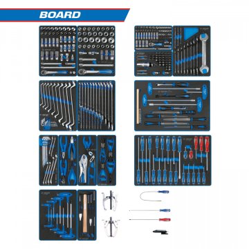 Набор инструментов "BOARD" для тележки, 15 ложементов, 325 предметов KING TONY 934-325MRVD