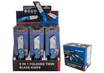 Набор ножей со сменными трапециевидными лезвиями, 19 мм, складных, 12 предметов KING TONY 7945-07-S